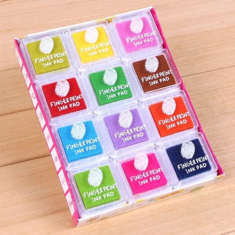 deziine DEZIINEFx 12pcs Ink pad Stamp Coloured Printing Art Craft ScrapBooking Craft Stamp Pad DIY Color for Rubber Stamps  - Image 1