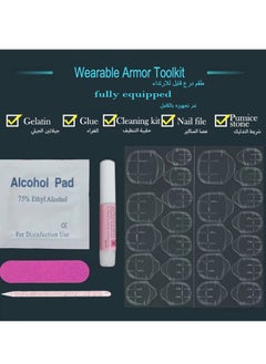 JOSQUEWNN Press on nails,24-Piece Cool and Trendy Nail Art with Heart Ombre Design, Almond-Shaped Fake Nails Featuring Bow and Star Elements, Showcasing Your Unique Style and Personality!Fake Acrylic Nails With Glue Kit.  - Image 4