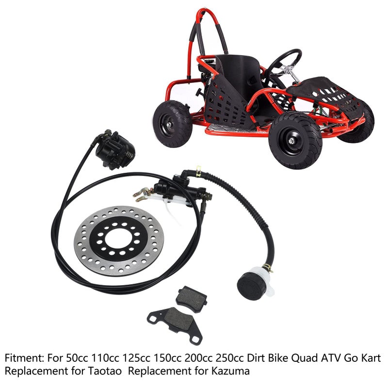 Generic banapoy Rear Brake Master Cylinder Kit, Go Kart Brake Caliper Pad Disk Rotor Assembly for 50cc 110cc 125cc 150cc 200cc 250cc Dirt Bike Quad ATV Go Kart Taotao Kazuma Roketa  - Image 2