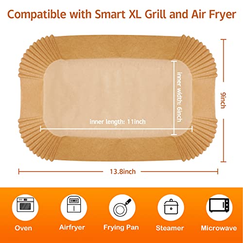 MooManGoo Ninja Smart XL Air Fryer Liners - 120 Pcs Disposable Parchment Paper Rectangular For Ninja Foodi Air Fryer Accessories - Image 5