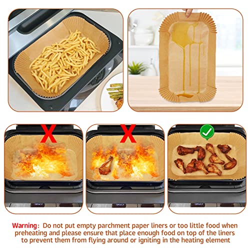MooManGoo Ninja Smart XL Air Fryer Liners - 120 Pcs Disposable Parchment Paper Rectangular For Ninja Foodi Air Fryer Accessories - Image 4