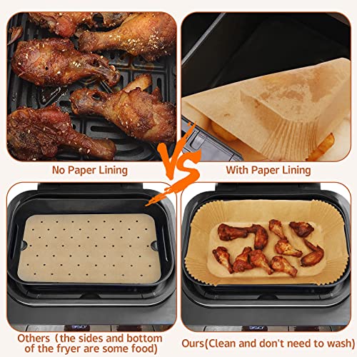MooManGoo Ninja Smart XL Air Fryer Liners - 120 Pcs Disposable Parchment Paper Rectangular For Ninja Foodi Air Fryer Accessories - Image 2