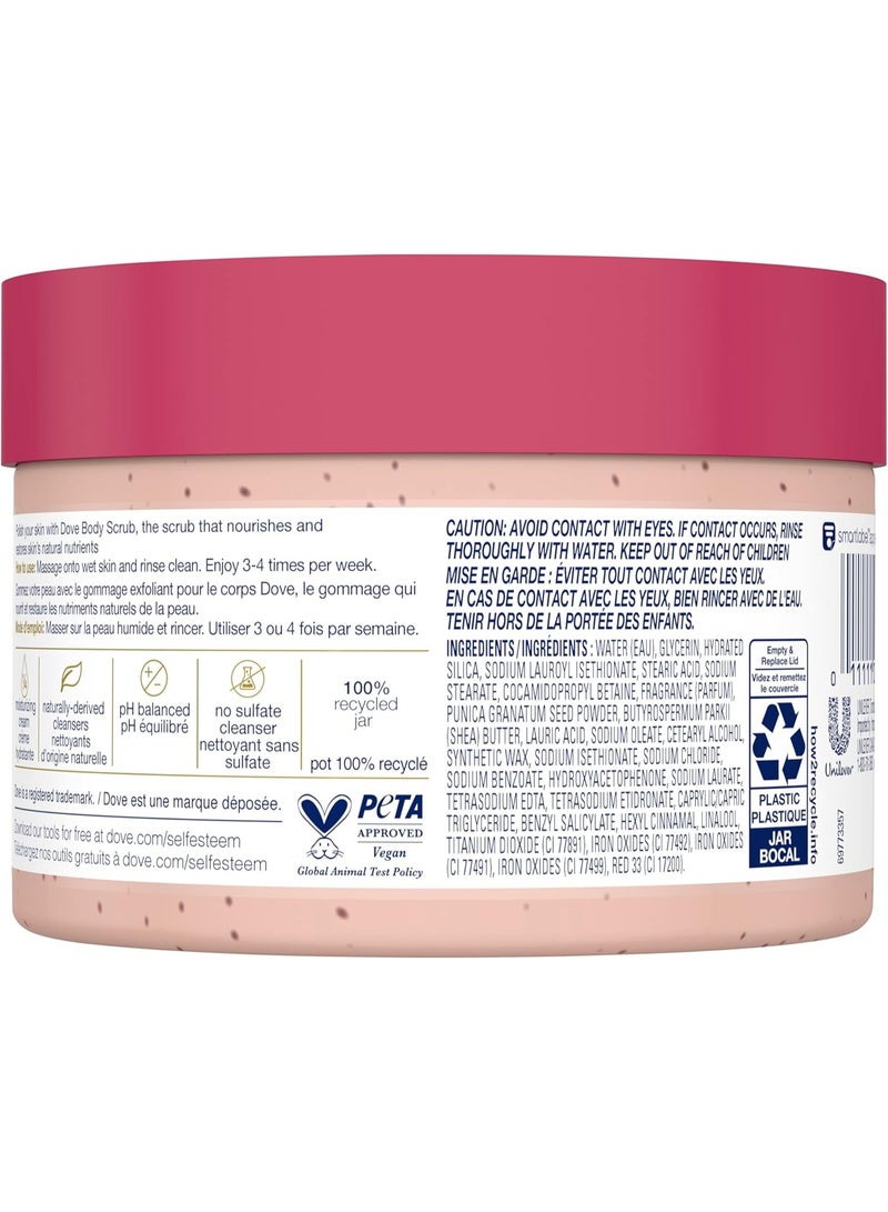 دوف مقشر للجسم، مرطب بزبدة الشيا وبذور الرمان، يغذي وينعم البشرة، خالٍ من الكبريتات، 298 غرام - Image 2