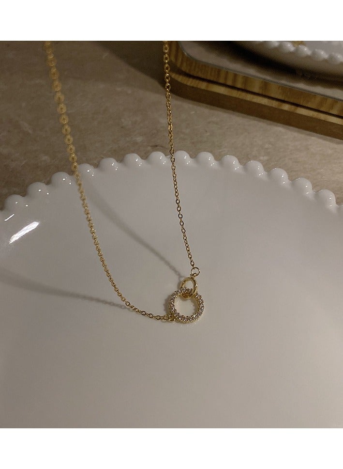 Double Circle Necklace for Women & Girls Fashion Jewelry for Parties, Great Gift for Friends & Family - Image 2