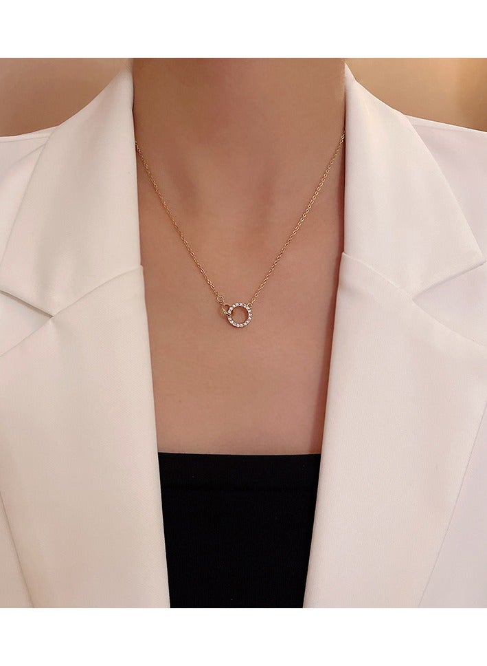 Double Circle Necklace for Women & Girls Fashion Jewelry for Parties, Great Gift for Friends & Family - Image 1