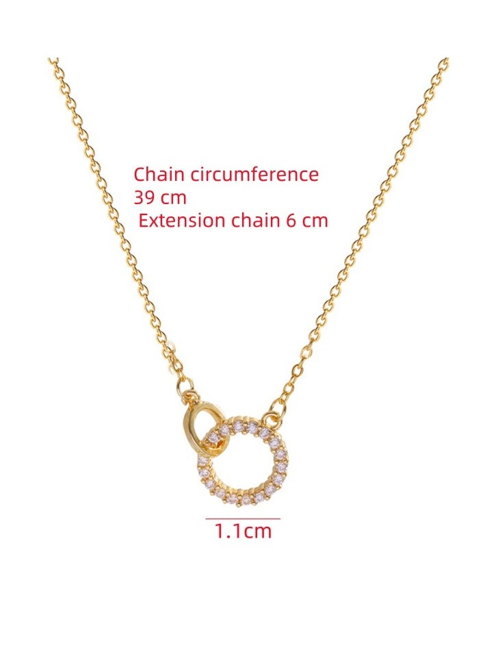 Double Circle Necklace for Women & Girls Fashion Jewelry for Parties, Great Gift for Friends & Family - Image 3