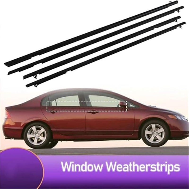 Vuzmode 4PCS Car Door Window Seals for Civic 2006-2011 - Image 5