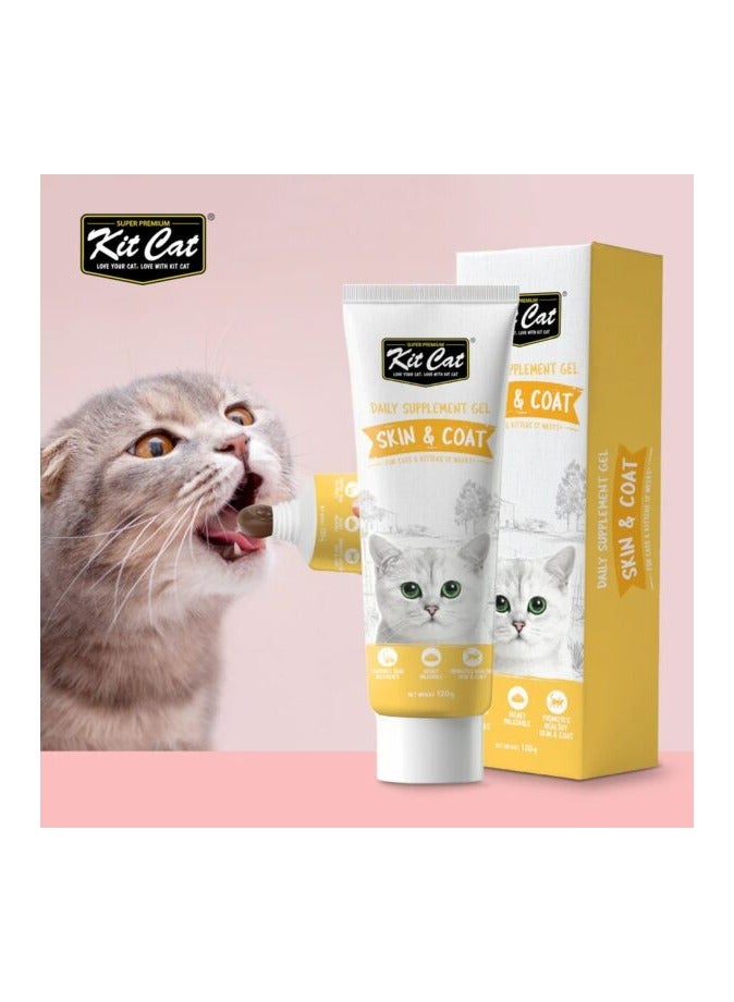 كيت كات مكمل غذائي يومي من كيت كات جل للقطط والقطط الصغيرة – للبشرة والفراء (120 جرام) - Image 3