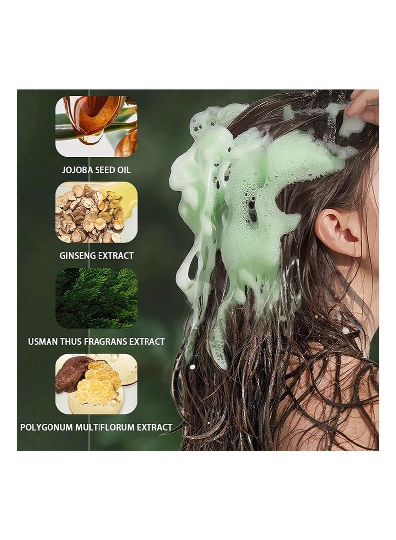 هالونهي قطعتان من شامبو مثلث الطبيعة، صابونة سيفين جرين، صابون مصنوع ببراعة، شامبو عشبة عثمان لنمو الشعر، يغذي ويقوي الشعر، مرطب للرجال والنساء (120 جم + 120 جم) - Image 5