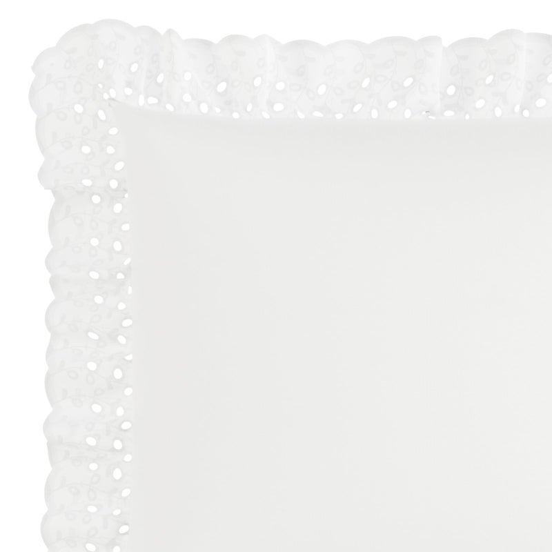 FRESH IDEAS Ruffled Bed Pillow Shams with Embroidered Eyelet Detail, Standard, White, 2-Pack - Image 2