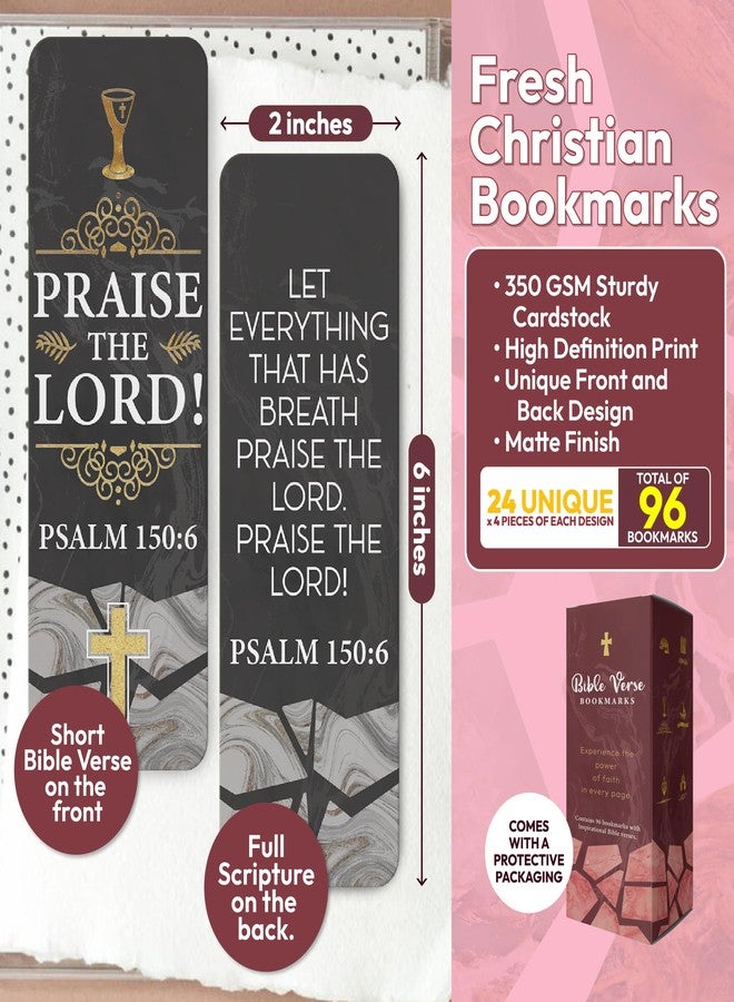 Only Zest 96 Bible Bookmark Pack with Bible Verses - Multiple Designs - Inspirational Christian Bookmarks for Women & Men - Bible Book Markers for Classroom, Bible Study, Church Supplies - Image 2