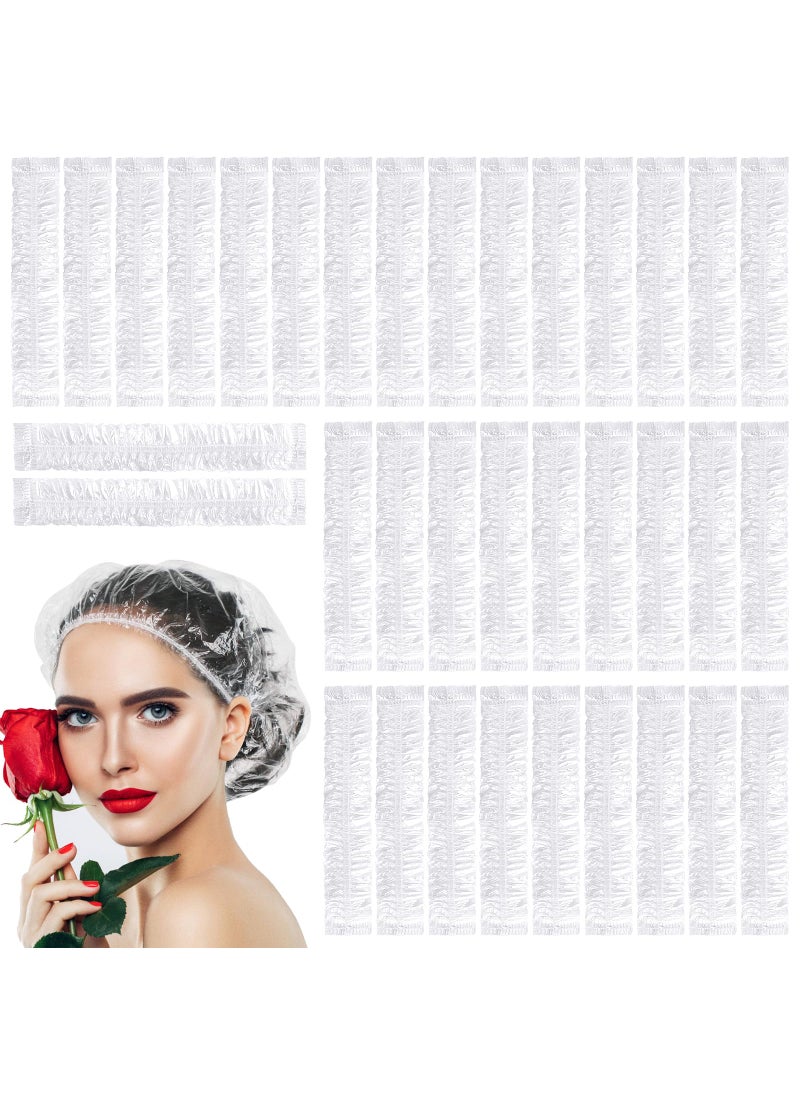 NICEMOVIC NICEMOVIC 1000PCS Disposable Shower Caps Bulk, Waterproof Thick Plastic Clear Shower Hair Cap For Women Men, Elastic Hair Processing Caps for Treatment, Spa, Hair Solon, Travel, Hotel and Home Use 
