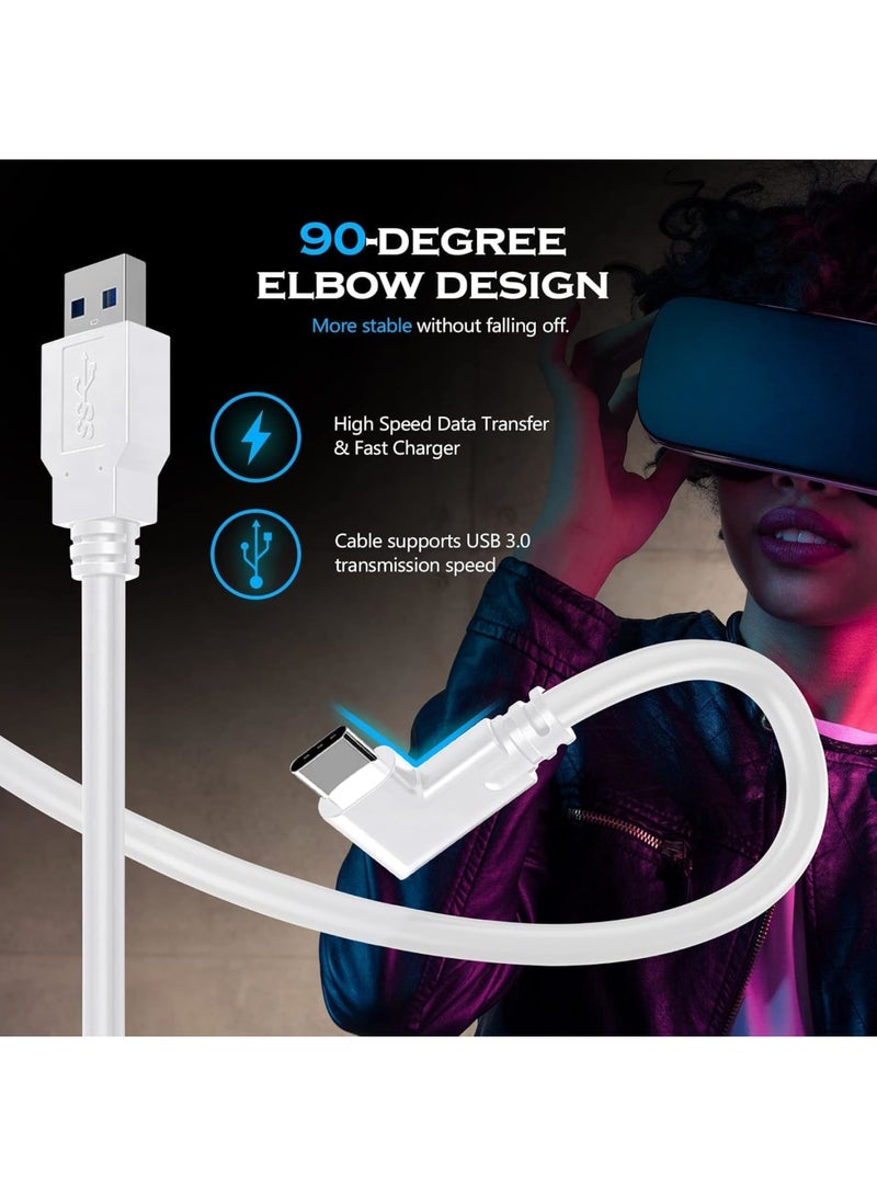 Zikra Link Cable for Oculus Quest 2 & Quest 1 for PC Gaming & Charging | High Speed Data Transfer & Fast Charger Cord 90 Degree Angled Type C USB3.2 Gen1 to USB Type A Power Cable (16ft/5M) - Image 4