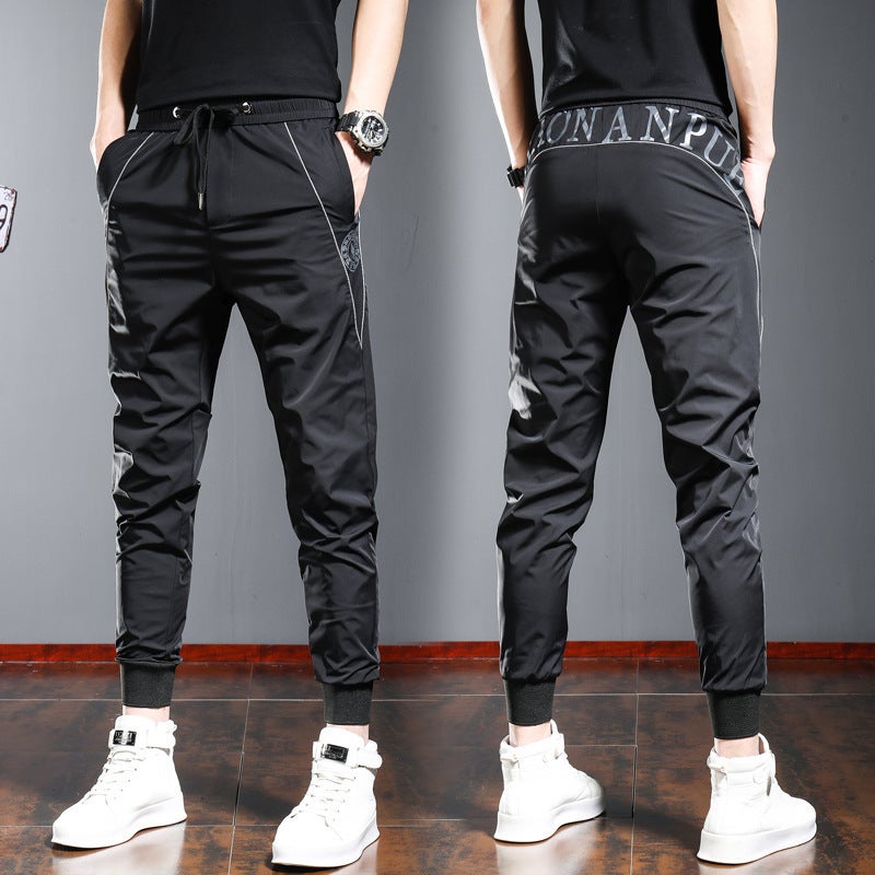 Slim Harem Joggers Casual Mens Sports Pants 2022 Black 