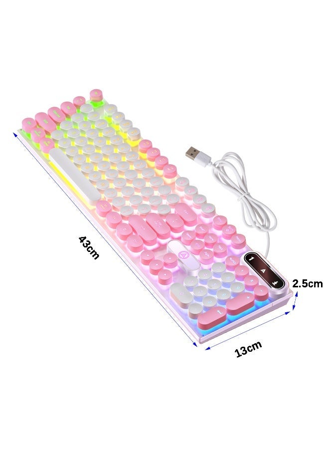 ACYYH RGB Mechanical Gaming Keyboard, Round Keycaps,  Design with LED Backlight, USB Wired - Image 2