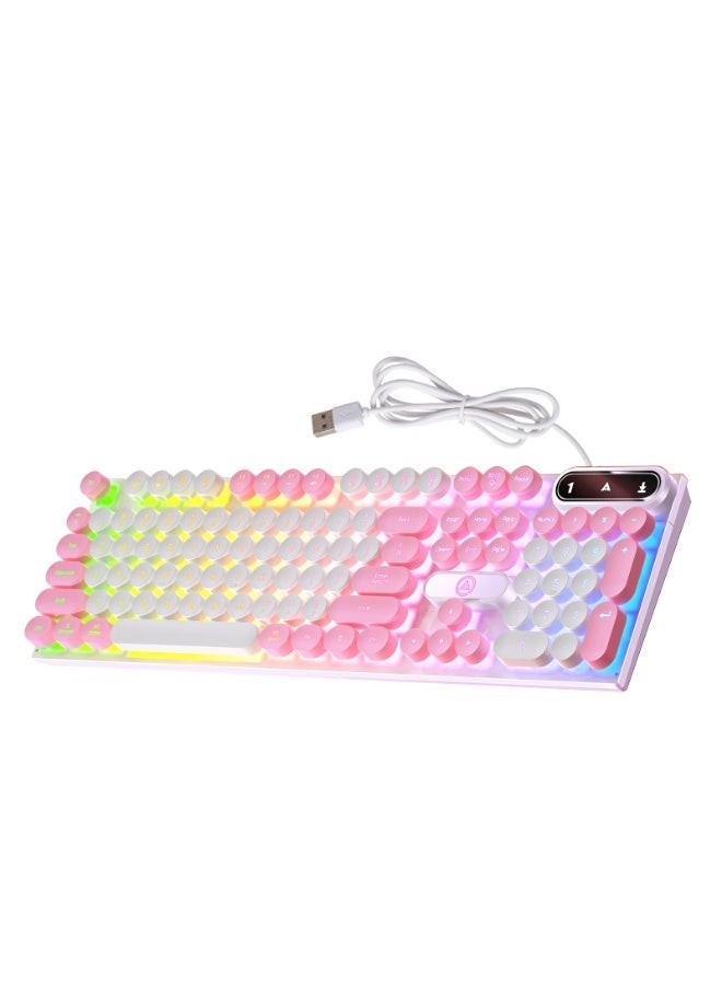 ACYYH RGB Mechanical Gaming Keyboard, Round Keycaps,  Design with LED Backlight, USB Wired - Image 1
