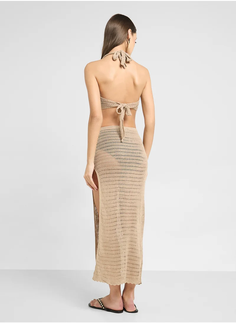 Ginger Halter Crochet Dress