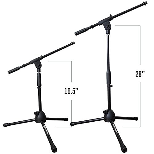 AXA AXCESSABLES AxcessAbles Short Microphone Stand with Boom Arm | Low Profile Mic Tripod Stand for Kick Drums | Guitar Amp Stand | Low-Pro Mike Stand (MS-101L) - Image 4