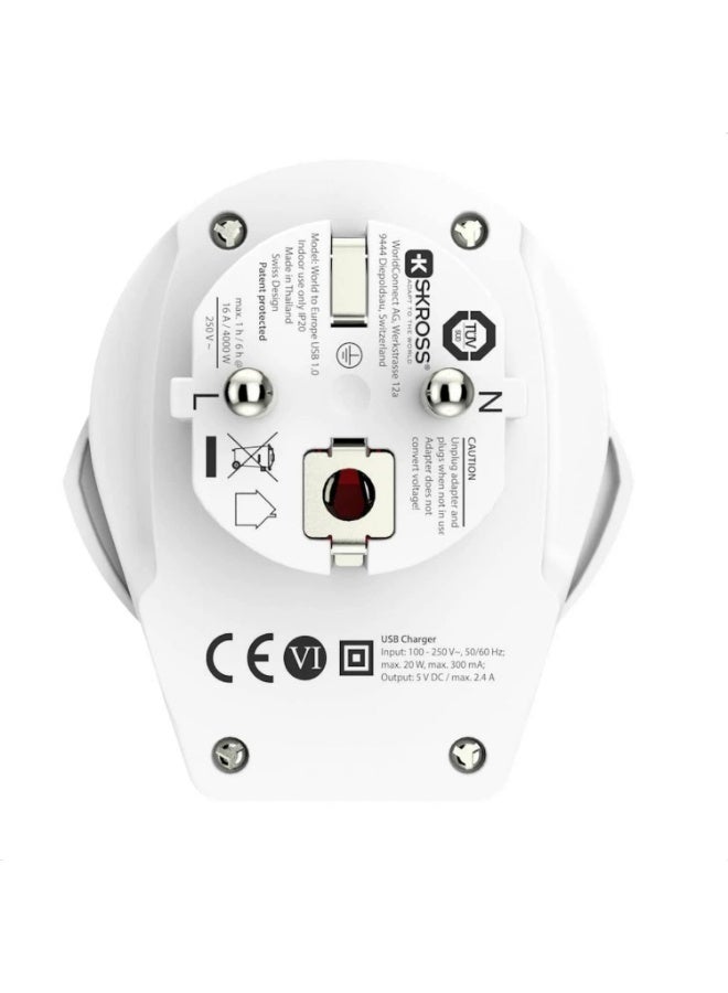 Skross 1500266 World to Europe USB Single adapters with USB - Image 3