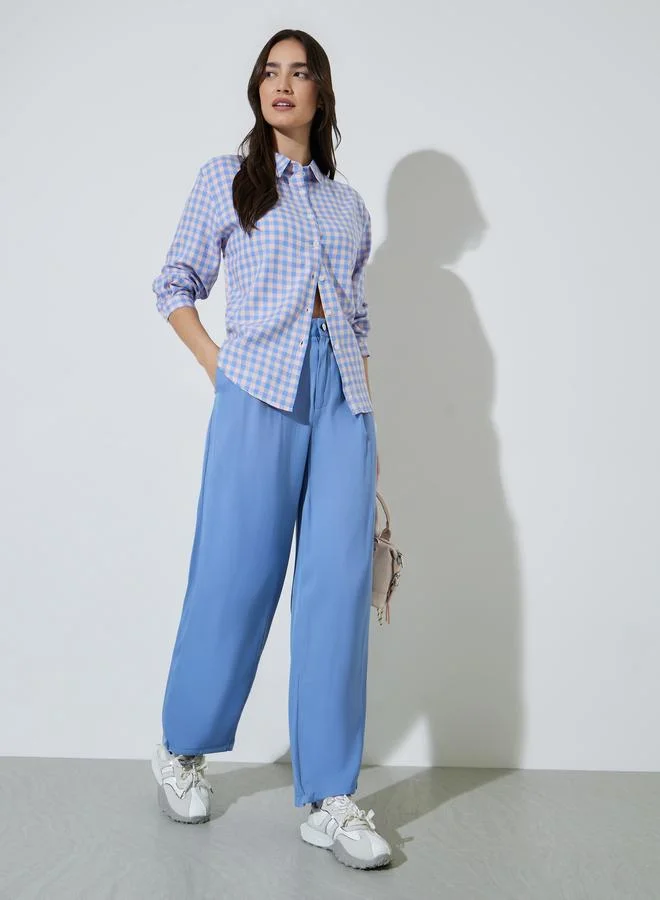 Styli Multi-Color Gingham Check Long Sleeve Shirt