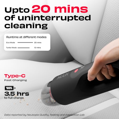 NUUK REN GO Cordless Car and Home Vacuum Cleaner | 2X More Suction, 11000 PA | 4-in-1 Functions with Air Blowing | 7 Attachments+Storage Bag | Dual Filtration with HEPA | BLDC Motor | 2 Suction Modes - Image 3