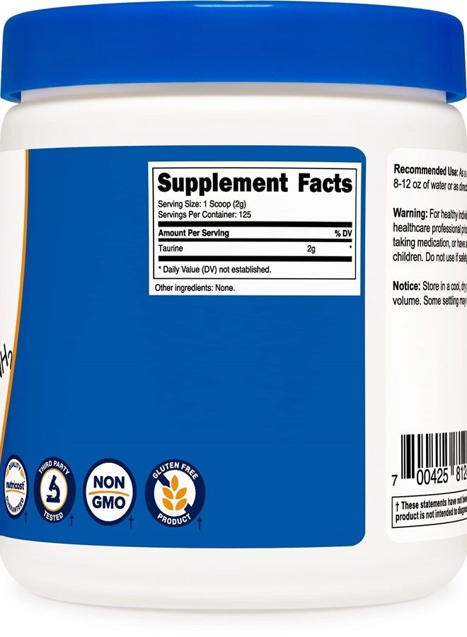 Nutricost مسحوق التورين 250 جرام - 125 حصة، 2000 ملغ لكل حصة - Image 5