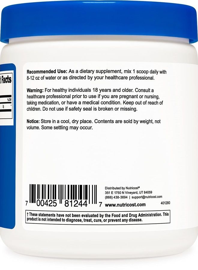 Nutricost مسحوق التورين 250 جرام - 125 حصة، 2000 ملغ لكل حصة - Image 4