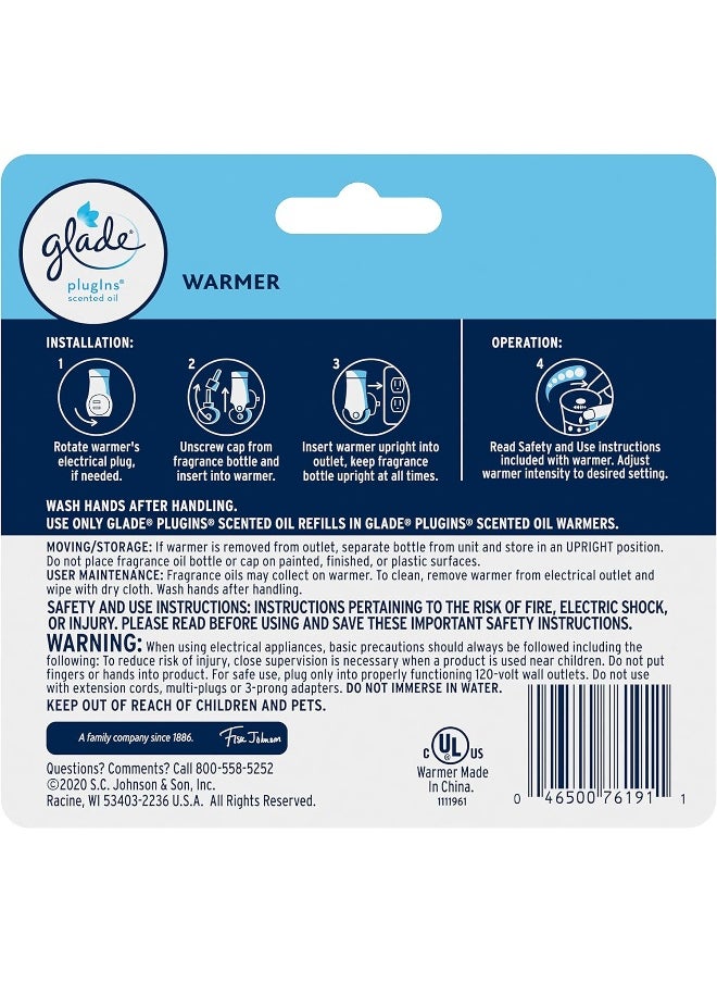 Glade - Glade PlugIns Air Freshener Warmer, Scented and Essential Oils for Home and Bathroom, Up to 50 Days on Low Setting, 2 Count - Image 1