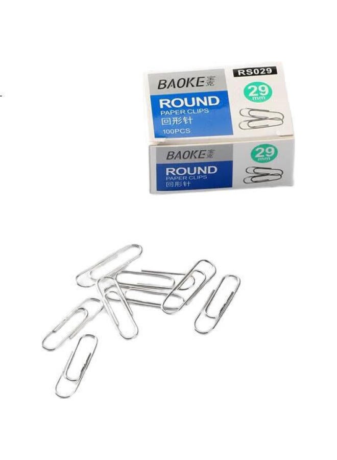 Baoke Rs029 Quality Paper Clips/Curved Clips 29Mm 100 Pieces/Box 10 Boxes Office Supplies - Image 3