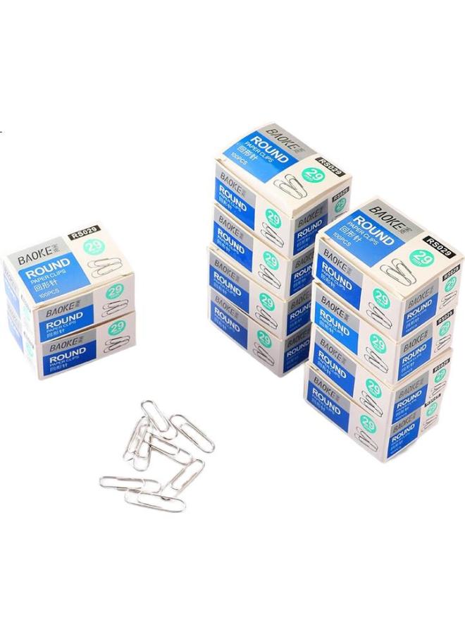 Baoke Rs029 Quality Paper Clips/Curved Clips 29Mm 100 Pieces/Box 10 Boxes Office Supplies - Image 1