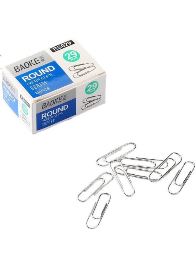 Baoke Rs029 Quality Paper Clips/Curved Clips 29Mm 100 Pieces/Box 10 Boxes Office Supplies - Image 2