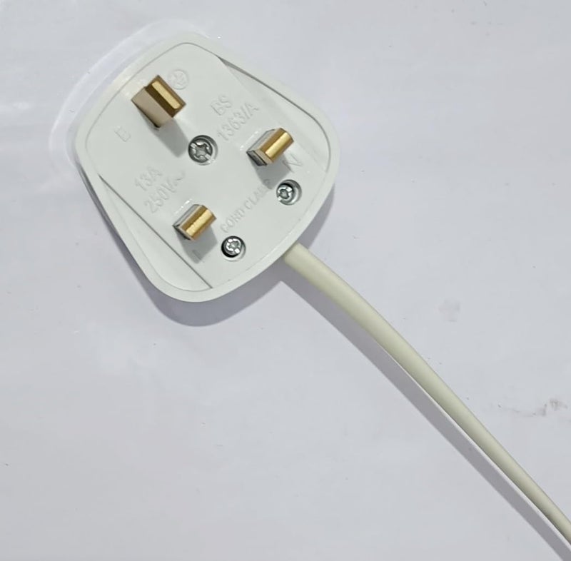 WOWSOME WOWSOME 3 Flat Pin Top UK Plug with fuse for UK UAE Cyprus Hong Kong Singapore Ireland Malaysia 13A 250V Pack of 2 white - Image 5