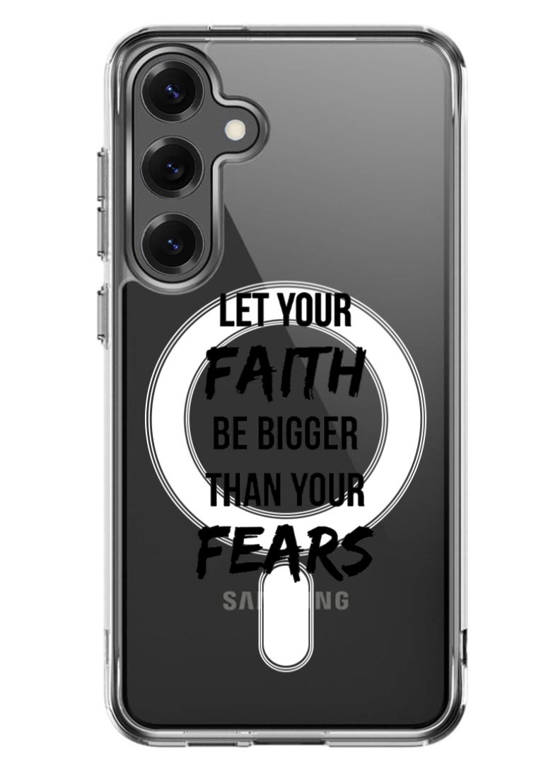 Theodor Magnetic Case for Samsung Galaxy S25 Plus 6.7-inch Compatible with MagSafe Wireless Charging, Shockproof Phone Bumper Cover let-your-faith - Image 1