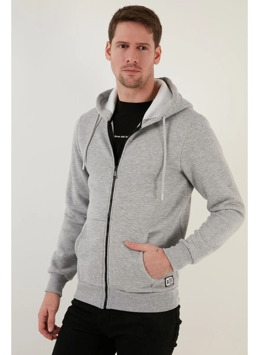 Buratti Slim Fit Hooded Zippered Soft Lined Winter Sweat Men's Sweat 5905340