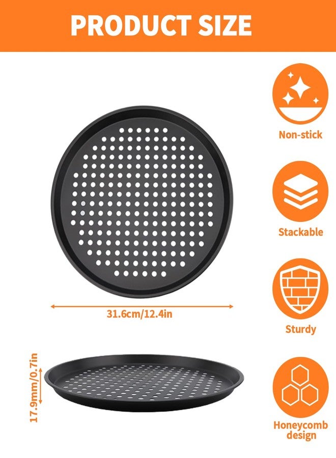 OXDFK 12-Inch Nonstick Pizza Pan with Holes, Perforated Carbon Steel Pizza Tray for Oven, Round Bakeware Pizza Tray for Home Restaurant Kitchen - Image 2