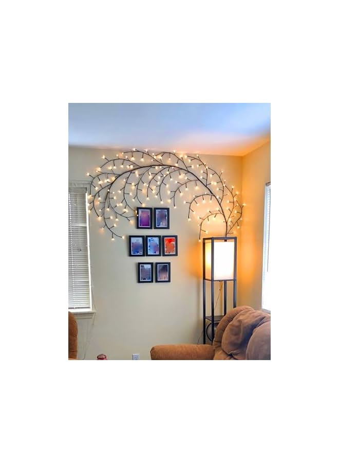 Lighted Willow Vine, Remote Control 8 Flash Model Twinkling Tree Wall Lights, 144 Leds Lighted Tree Branch Lights for Wall Corner, 6.5ft Flexible Enchanted Willow Vine for Living Room Bedroom