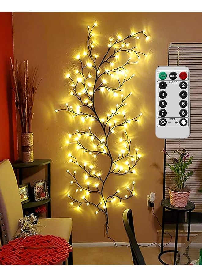 The Bros Lighted Willow Vine, Remote Control 8 Flash Model Twinkling Tree Wall Lights, 144 Leds Lighted Tree Branch Lights for Wall Corner, 6.5ft Flexible Enchanted Willow Vine for Living Room Bedroom  - Image 1