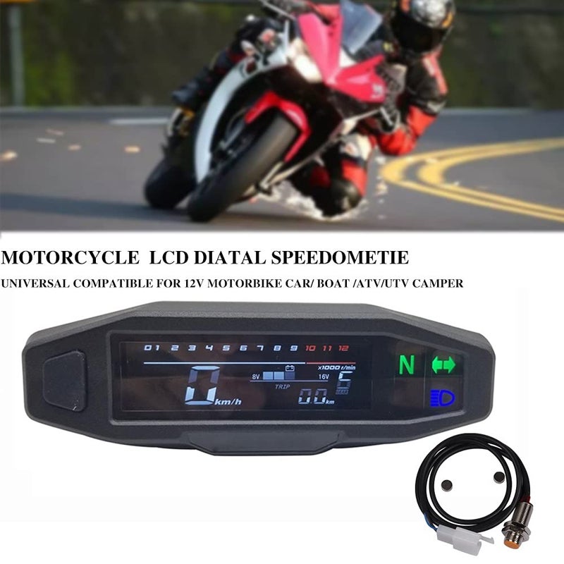 DEMULAX Motorcycle LCD Speedometer and Odometer - Image 3
