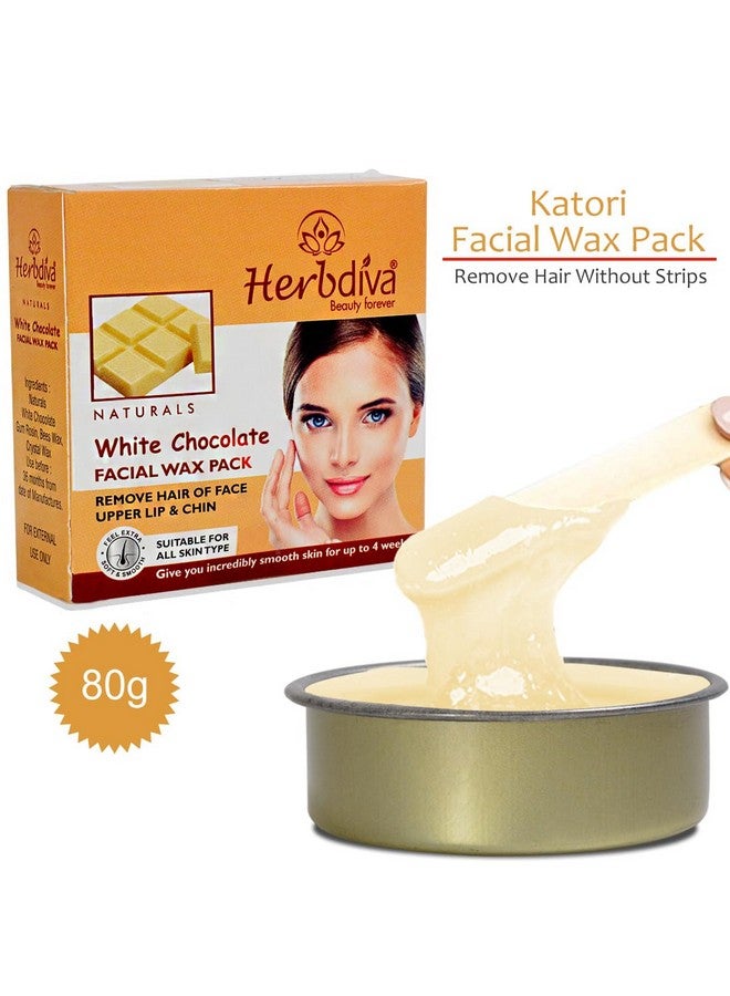 Herbdiva White Chocolate Facial Wax Pack 80gm, Silky Skin With The Sweet Delight of White Chocolate Infusion, Remove Hair Of Face Upper Lip & Chin, Suitable For All Skin Type - Image 2
