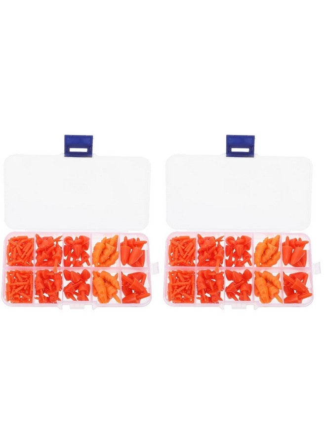 ستوبوك 320 قطعة من أنف رجل الثلج الصغير على شكل جزرة، إكسسوارات زينة أنف رجل الثلج البرتقالية المصنوعة من البلاستيك لصنع رجل الثلج، نموذج حرفي مصغر لأنف الجزرة - Image 1