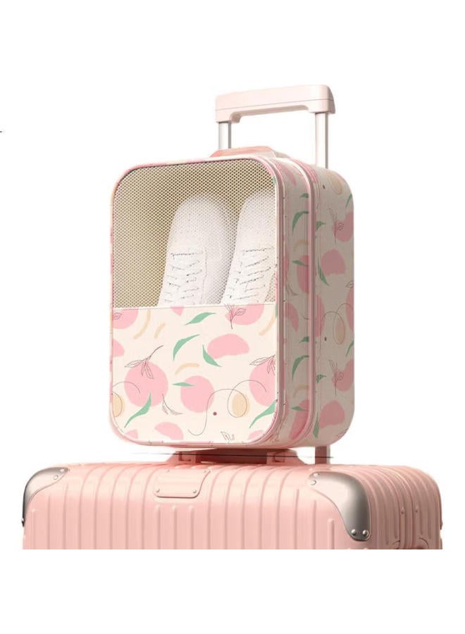 Sometimes Travel Shoe Storage Bag, Portable Handheld Luggage Organizer, Peach Pink - Image 1