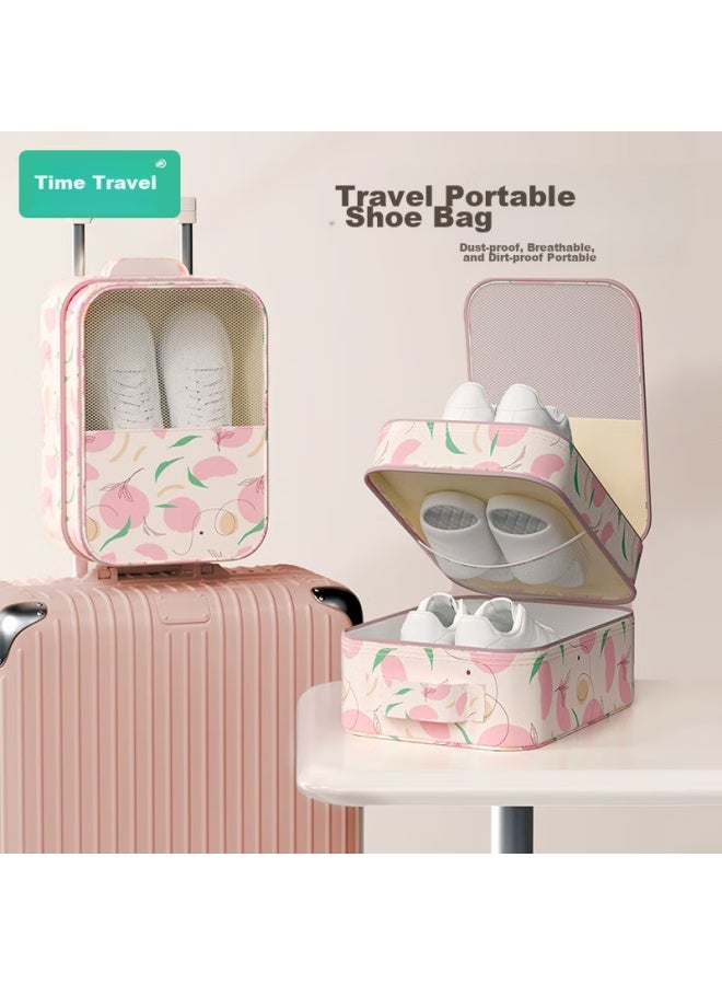 Sometimes Travel Shoe Storage Bag, Portable Handheld Luggage Organizer, Peach Pink - Image 1