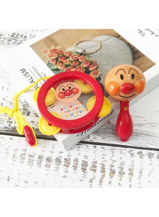 Bread Superman Newborn Hand Rattle Bread Superman Sand Hammer Soothing Toy 0-6 Month Baby Toy-Color:Small Sand Hammer + Small Tambourine - Image 1