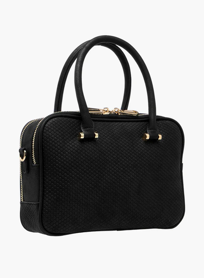 Le Confort Women's Quilted Tote Bag with Double Handle and Zip Closure