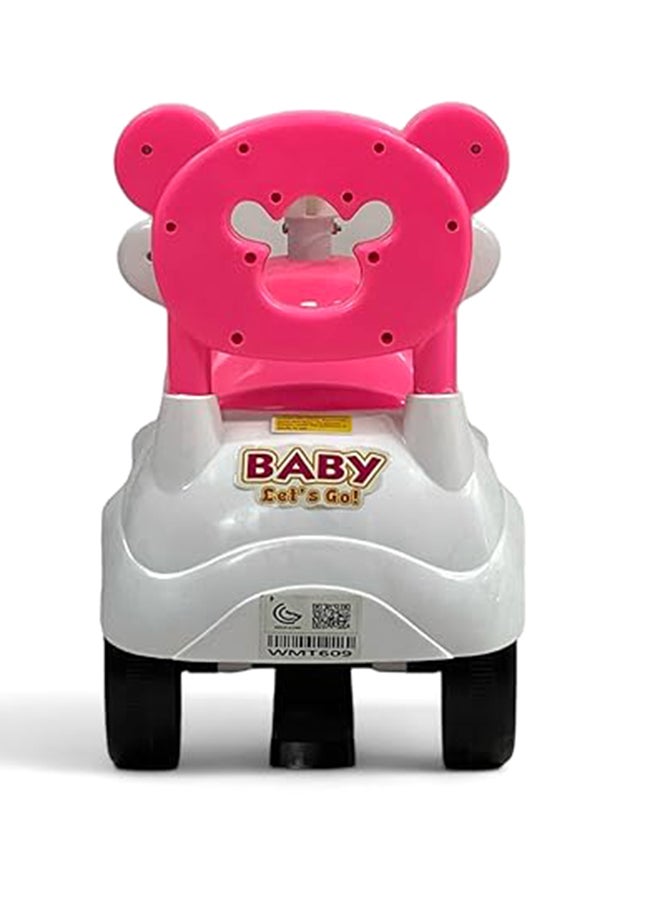 البدر سيارة ركوب للاطفال من البدر، سيارة ركوب للاطفال مع موسيقى واضواء، سيارة دفع للاطفال الصغار مع تخزين تحت المقعد، سيارة لعبة للاطفال مناسبة للاطفال، بينك، زهري، من البدر - Image 4