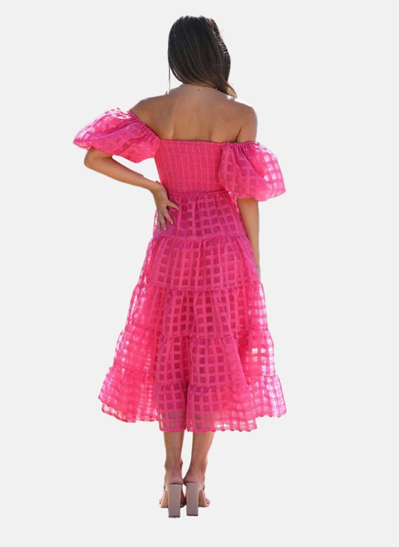 يونيكي فستان ميدي مكشوف الكتفين - Image 2