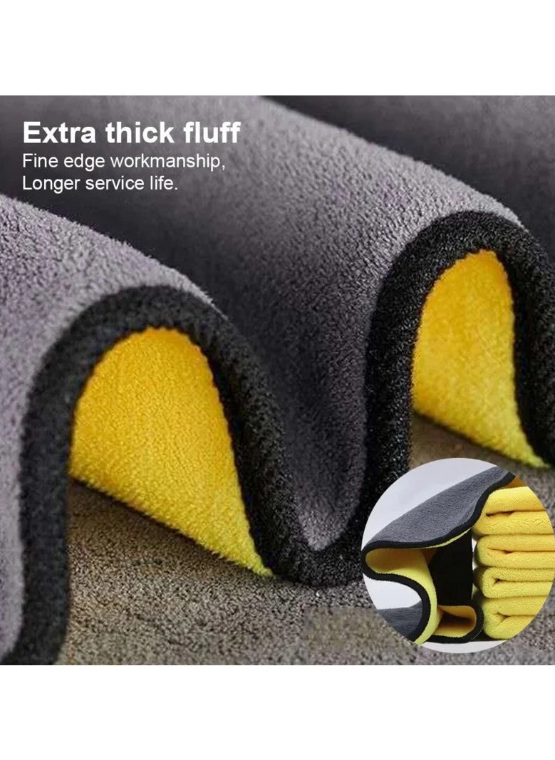 AROAQ - Highly Absorbent Microfiber Car Wash Towel Thickened Yellow Cleaning Cloth for General Purpose Drying and Detailing - Image 1