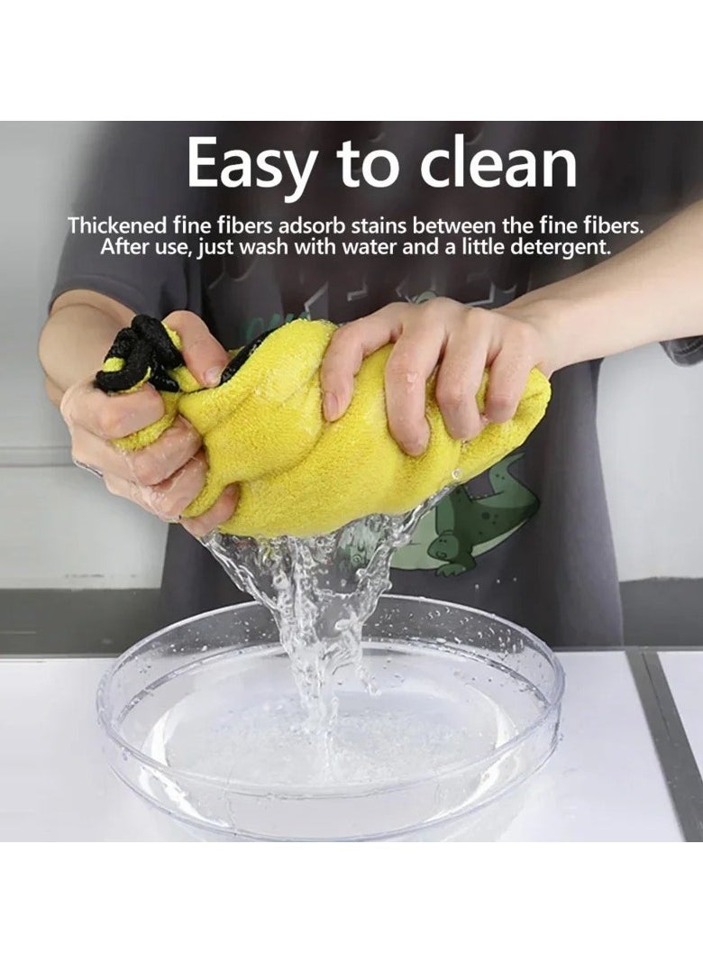 AROAQ - Highly Absorbent Microfiber Car Wash Towel Thickened Yellow Cleaning Cloth for General Purpose Drying and Detailing - Image 1
