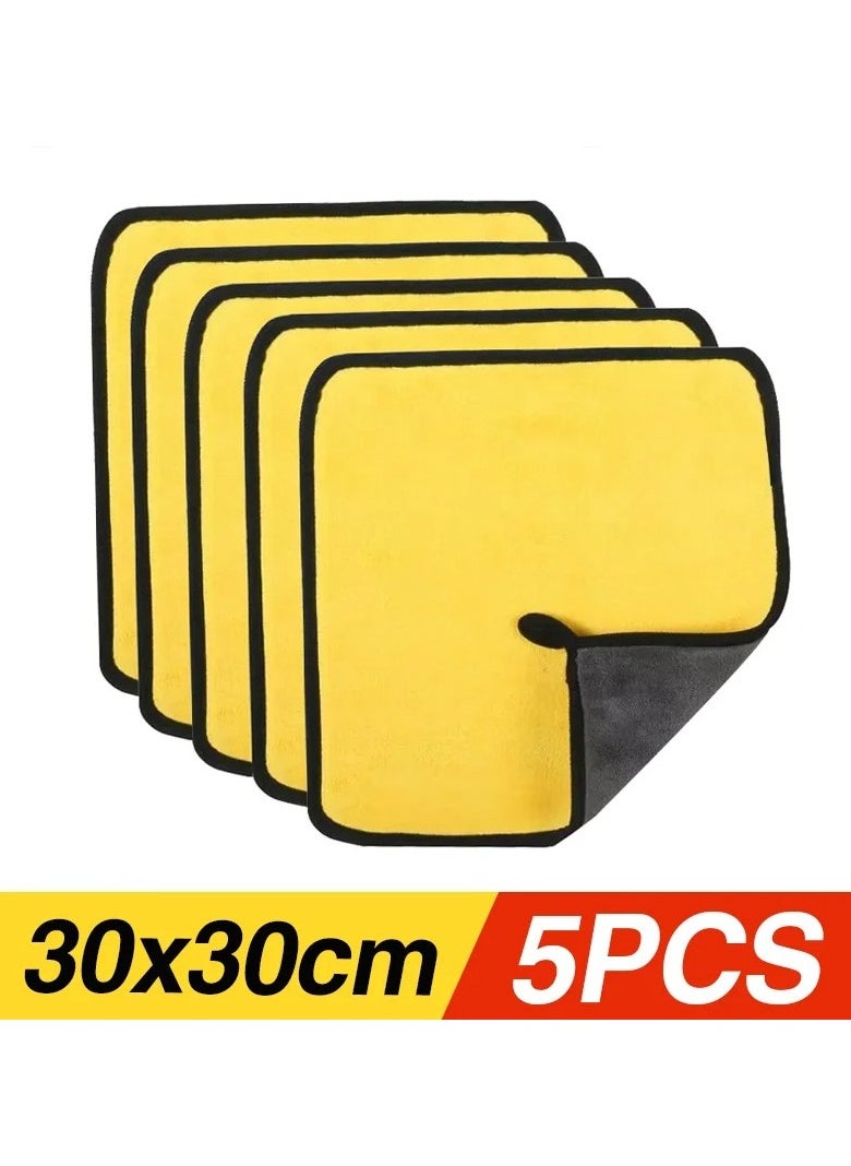 AROAQ - Highly Absorbent Microfiber Car Wash Towel Thickened Yellow Cleaning Cloth for General Purpose Drying and Detailing - Image 1