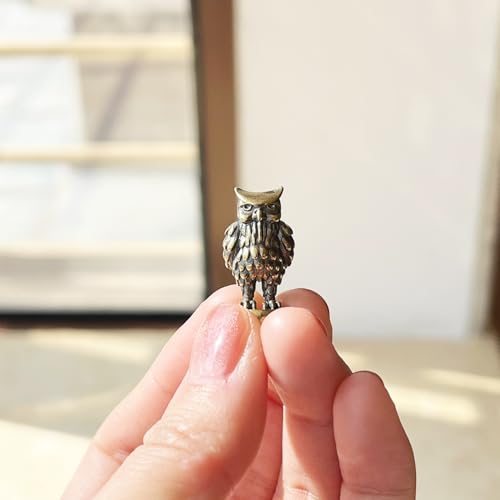 SWNACOR 3 Pcs Brass Owl Hinge Heads Decorative Topper, Magnetic Hinge Head Toppers, Fun Bird Gifts for Women Mom Grandma Wife, Vintage Bird Statue Door Hinge Head Home Decoration - Image 5